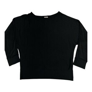 A New Day Waffle Knit‎ Top Women XS Black 3/4 Sleeve